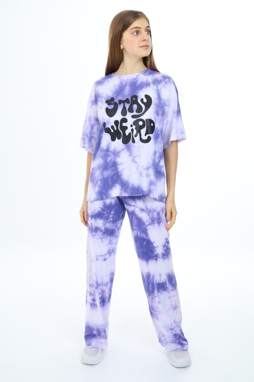 Kız Çocuk Batik Baskılı Alt-Üst Takım 7-12 Yaş Px026