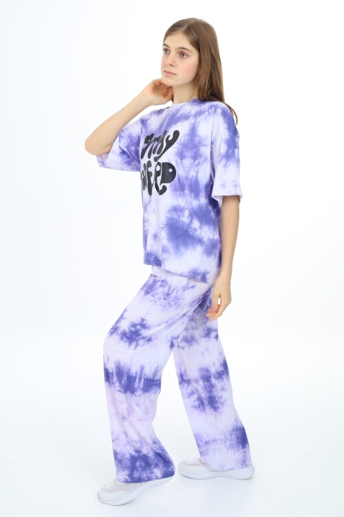 Kız Çocuk Batik Baskılı Alt-Üst Takım 7-12 Yaş Px026