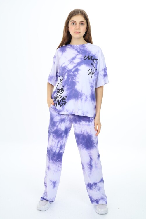 Kız Çocuk Batik Baskılı Takım 7-12 Yaş Px035