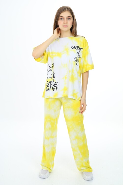 Kız Çocuk Batik Baskılı Takım 7-12 Yaş Px035
