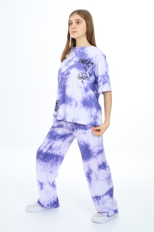 Kız Çocuk Batik Baskılı Takım 7-12 Yaş Px035