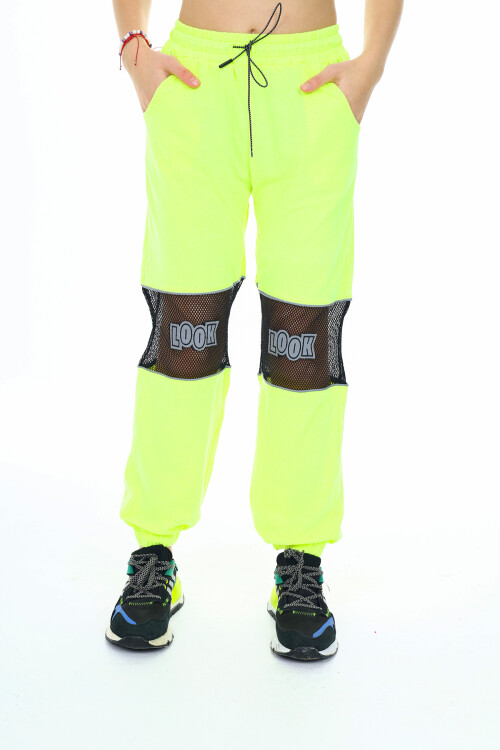Kız Çocuk File Dizli Jogger Pantolon 10-15 Yaş 1023