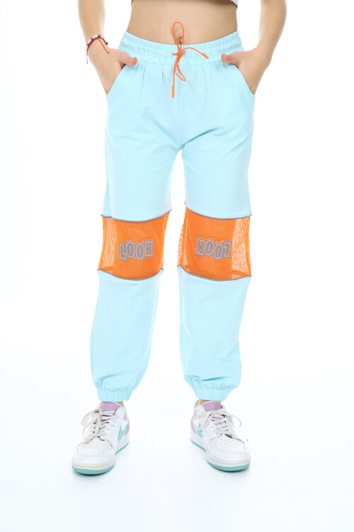 Kız Çocuk File Dizli Jogger Pantolon 10-15 Yaş 1023