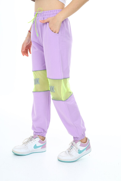 Kız Çocuk File Dizli Jogger Pantolon 10-15 Yaş 1023