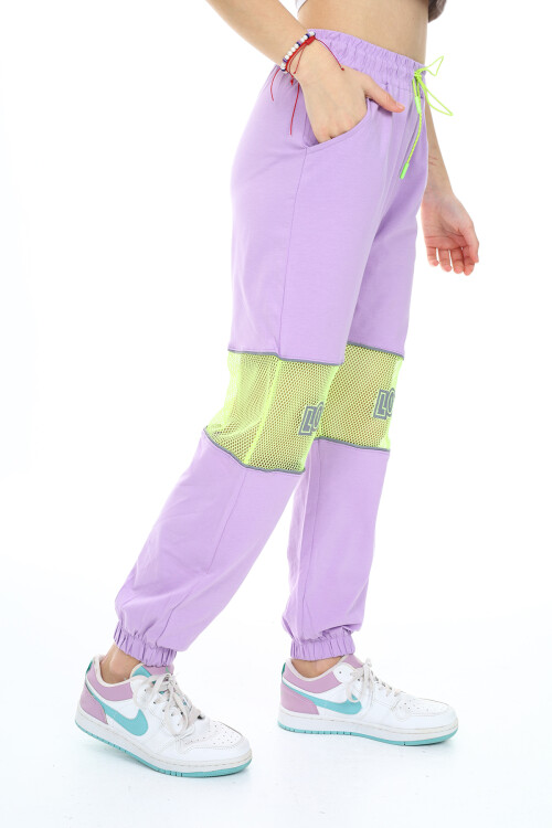 Kız Çocuk File Dizli Jogger Pantolon 10-15 Yaş 1023