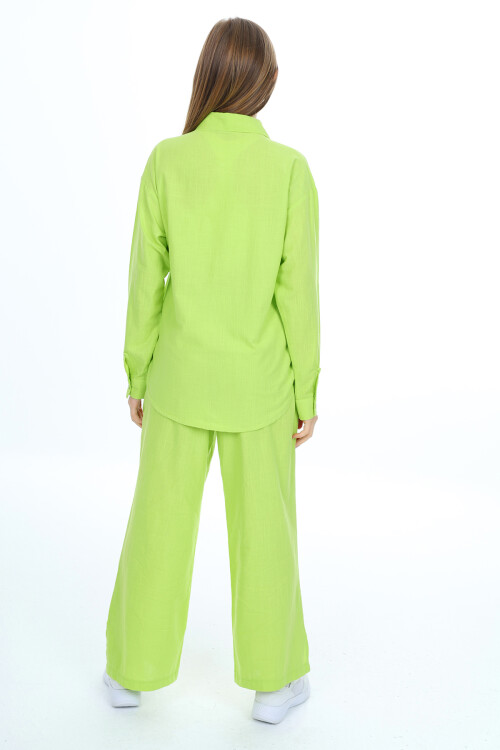 Kız Çocuk Gömlekli Alt-Üst Takım Lx311