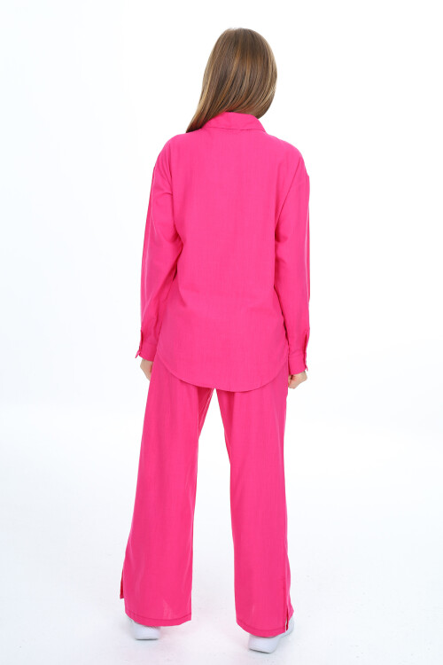 Kız Çocuk Gömlekli Alt-Üst Takım Lx311