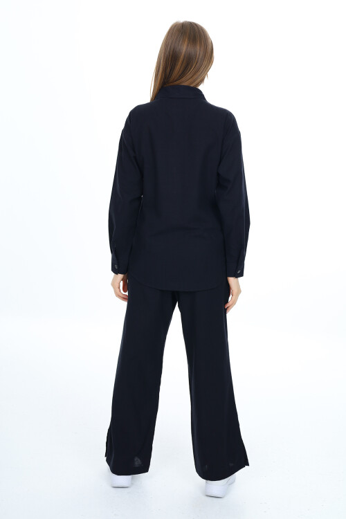 Kız Çocuk Gömlekli Alt-Üst Takım Lx311