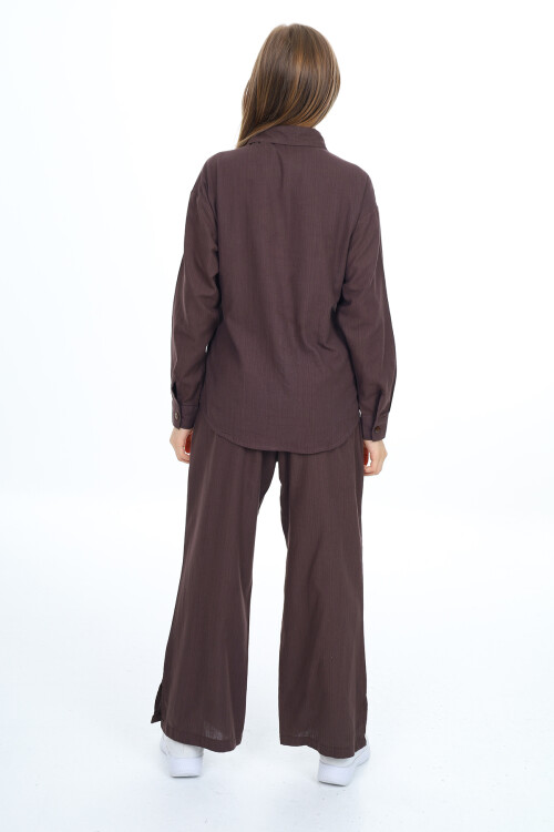 Kız Çocuk Gömlekli Alt-Üst Takım Lx311