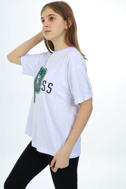 Kız Çocuk Harf Ve Yazı Baskılı T-Shirt 9-14 Yaş Lx5032
