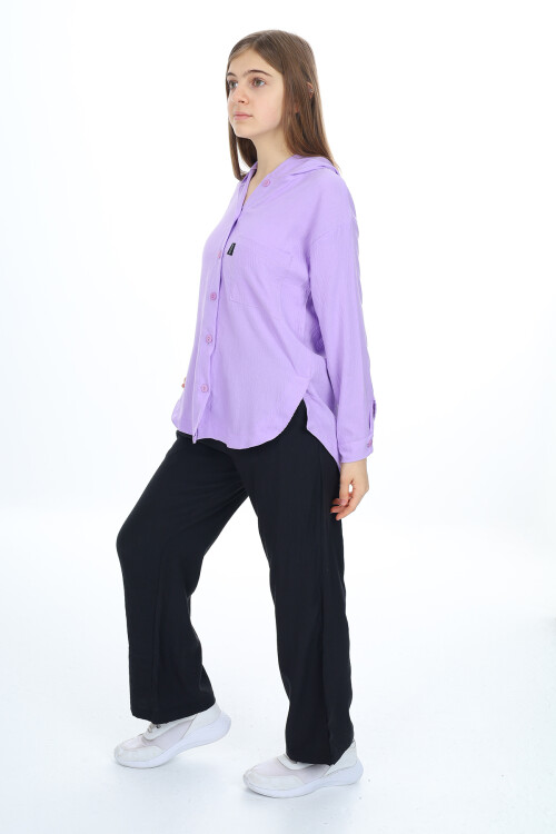 Kız Çocuk Kapüşonlu Gömlekli Takım 8-14 Yaş Lx309