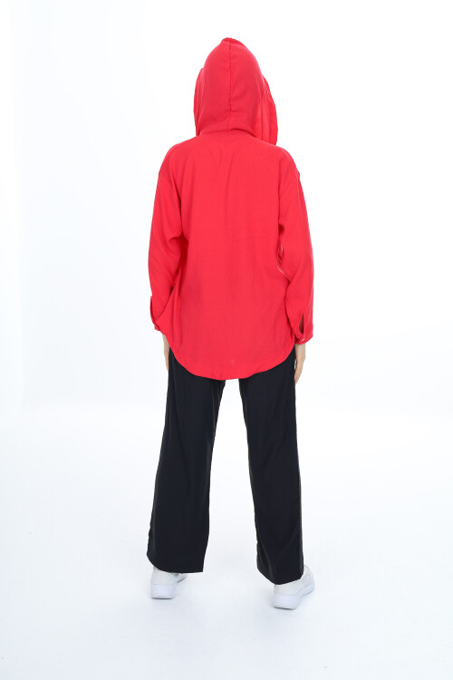 Kız Çocuk Kapüşonlu Gömlekli Takım 8-14 Yaş Lx309