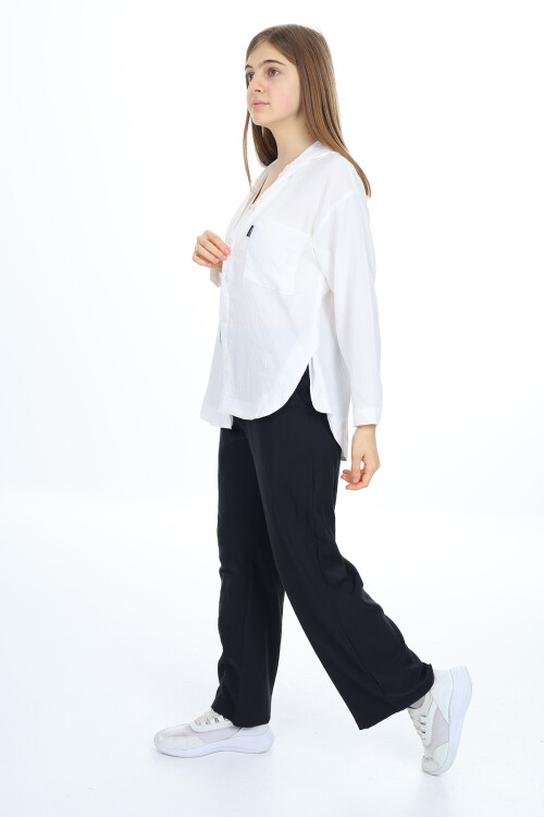 Kız Çocuk Kapüşonlu Gömlekli Takım 8-14 Yaş Lx309