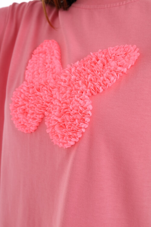 Kız Çocuk Kelebek Baskılı T-Shirt 9-14 Yaş Px037