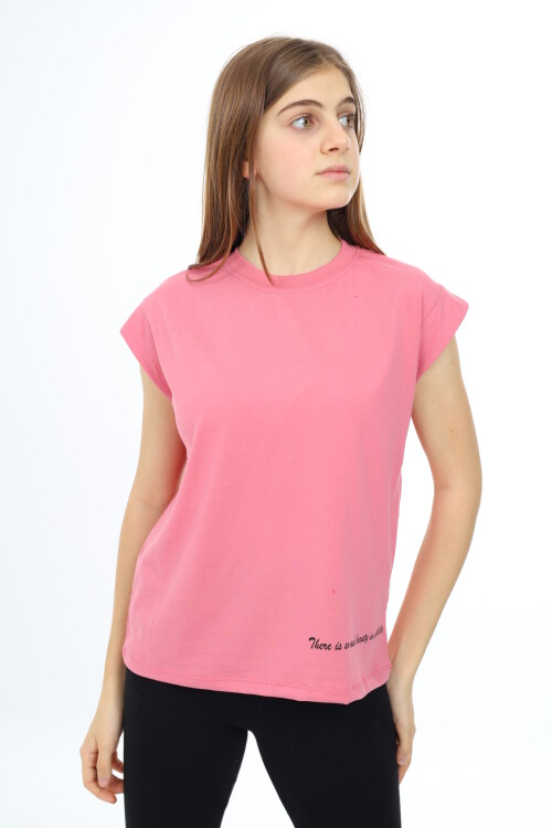 Kız Çocuk Kolsuz T-Shirt 9-14 Yaş Lx003