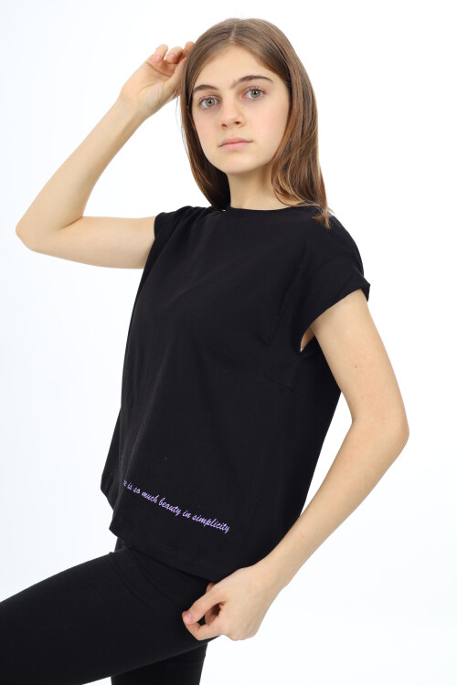 Kız Çocuk Kolsuz T-Shirt 9-14 Yaş Lx003
