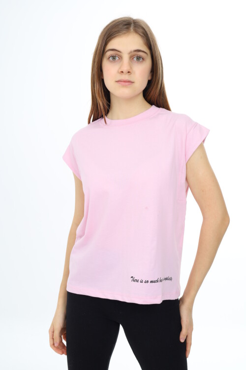 Kız Çocuk Kolsuz T-Shirt 9-14 Yaş Lx003