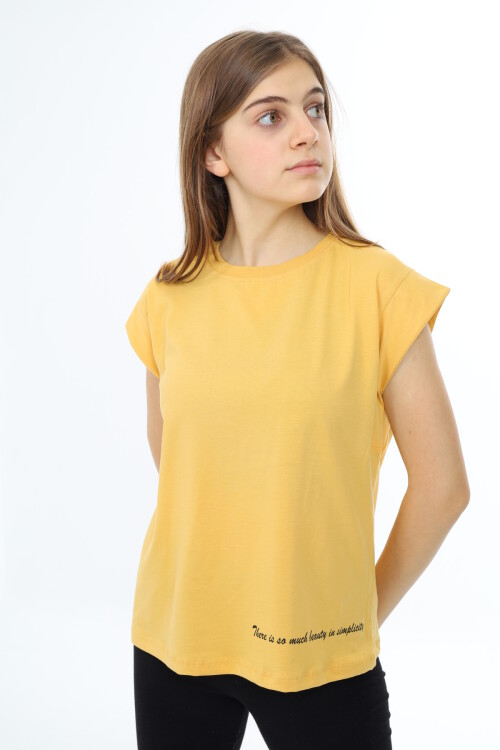 Kız Çocuk Kolsuz T-Shirt 9-14 Yaş Lx003