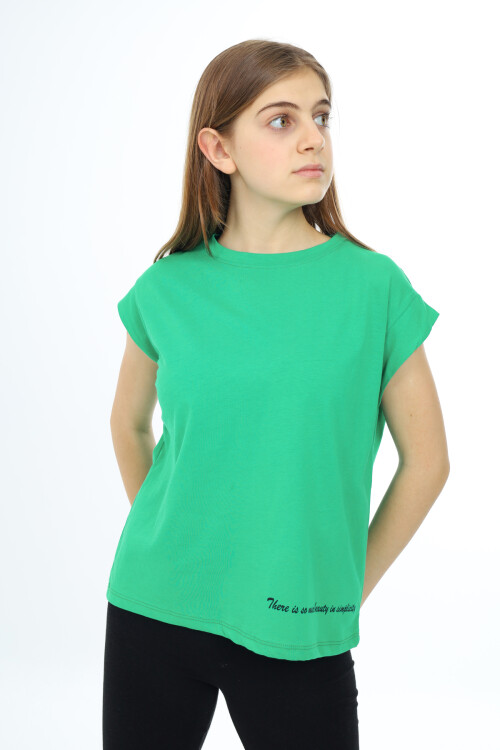 Kız Çocuk Kolsuz T-Shirt 9-14 Yaş Lx003