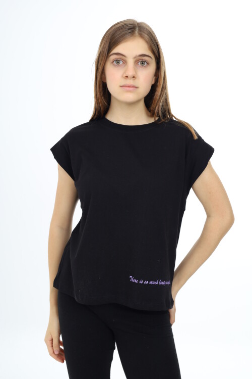 Kız Çocuk Kolsuz T-Shirt 9-14 Yaş Lx003