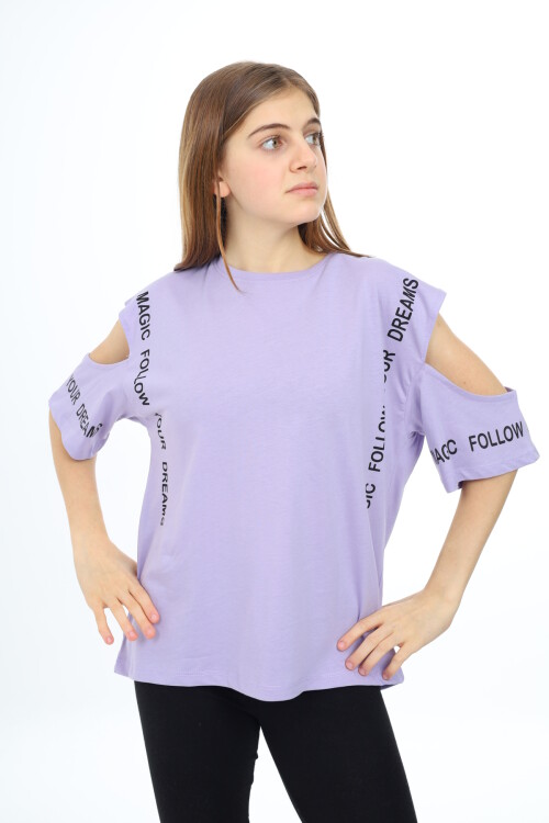 Kız Çocuk Omuzları Açık T-Shirt 9-14 Yaş px017