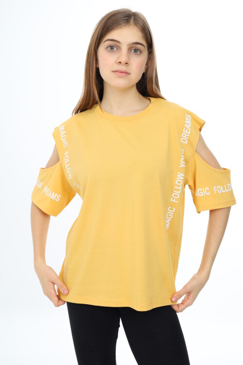 Kız Çocuk Omuzları Açık T-Shirt 9-14 Yaş px017