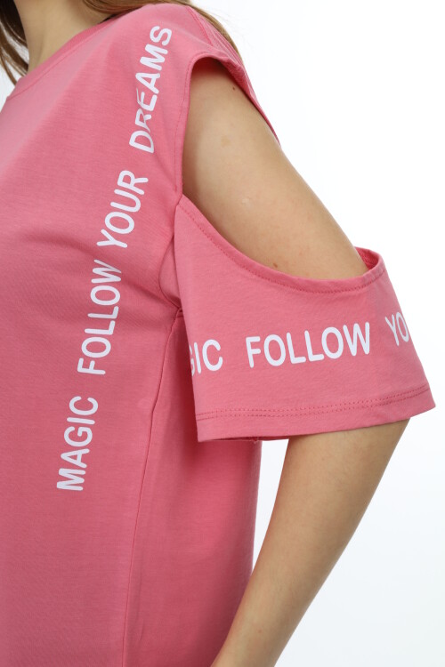 Kız Çocuk Omuzları Açık T-Shirt 9-14 Yaş px017
