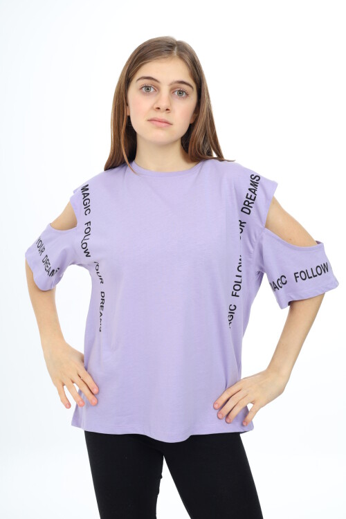 Kız Çocuk Omuzları Açık T-Shirt 9-14 Yaş px017