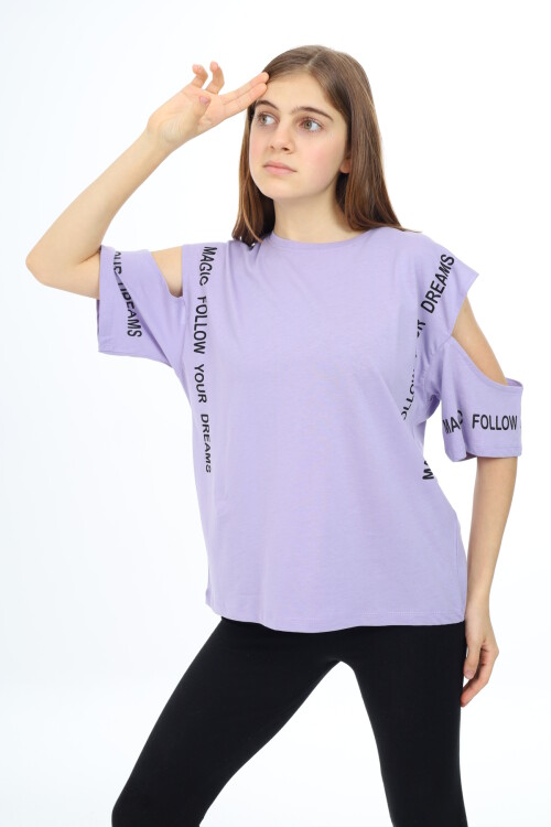 Kız Çocuk Omuzları Açık T-Shirt 9-14 Yaş px017