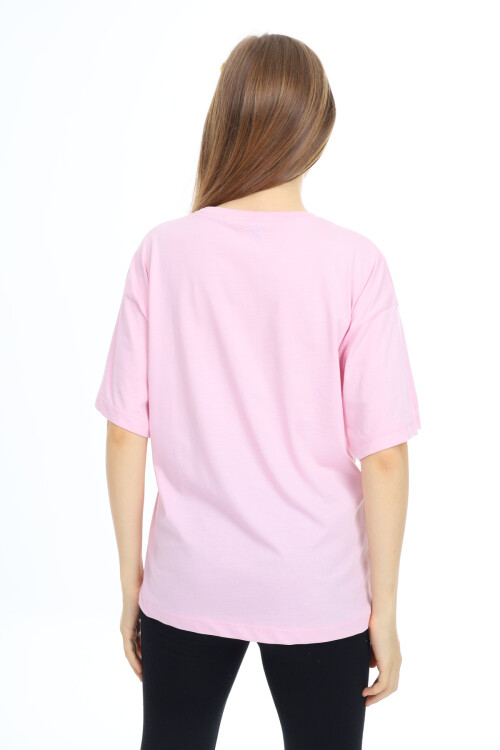Kız Çocuk Tasarım Yazı Desenli T-Shirt 9-14 Yaş Lx038