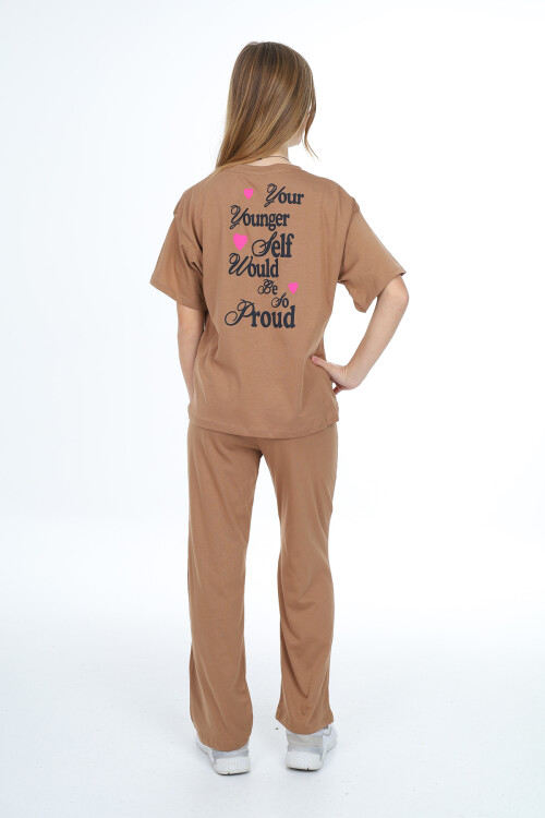 Kız Çocuk Yazı Baskılı Takım 9-14 Yaş LX300