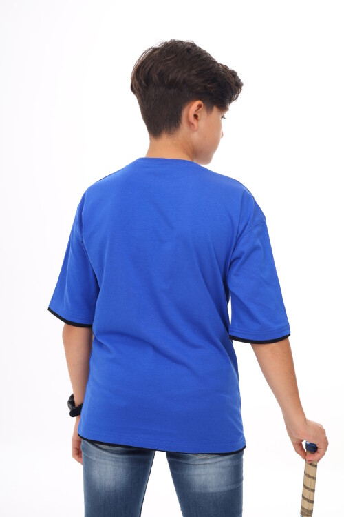 Erkek Çocuk Cep Baskılı T-Shirt 9-14 Yaş Lx6967