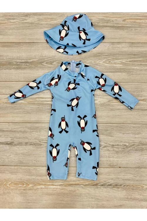 Kız Çocuk 2li Mayo Takımı (Şapka-Alt/Üst Yüzücü) 1-8 Yaş 003