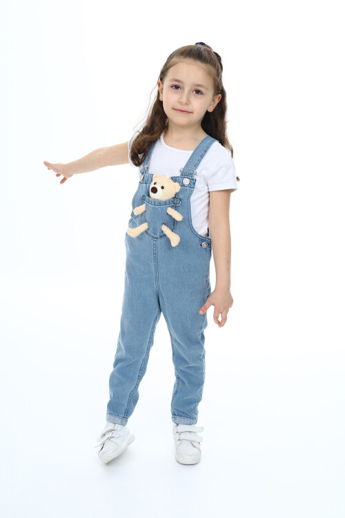 Kız Çocuk Jean Salopet-Peluş Ayıcıklı- 2-13 Yaş 0095