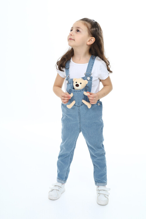 Kız Çocuk Jean Salopet-Peluş Ayıcıklı- 2-13 Yaş 0095