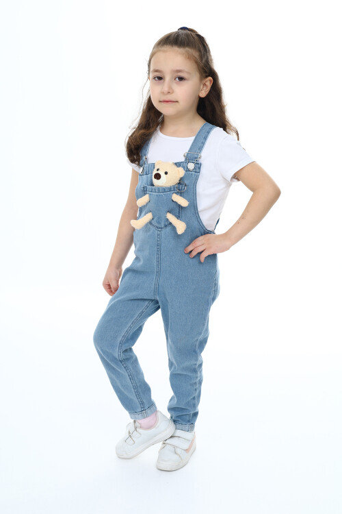 Kız Çocuk Jean Salopet-Peluş Ayıcıklı- 2-13 Yaş 0095