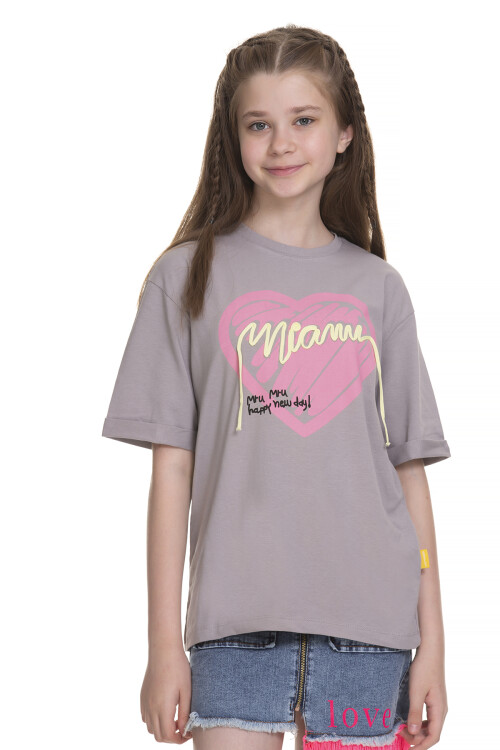 Kız Çocuk Kalp Baskılı T-Shirt 8-14 Yaş