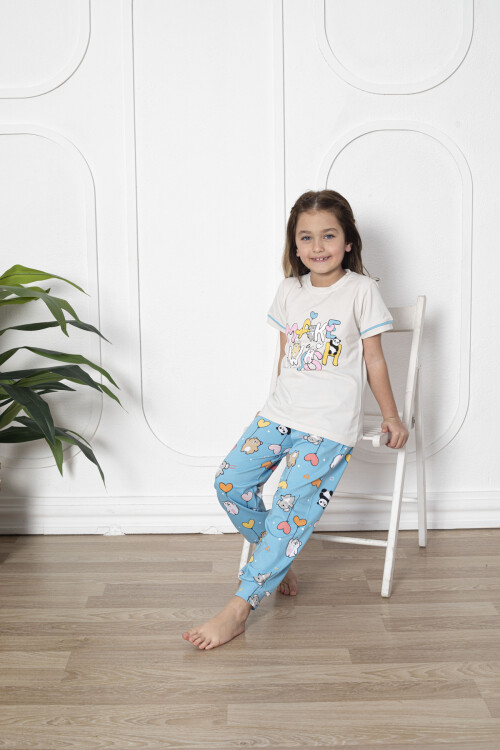 Kız Çocuk Make Wish Pandacık Baskılı Pijama Takımı 11-15 Yaş 6080