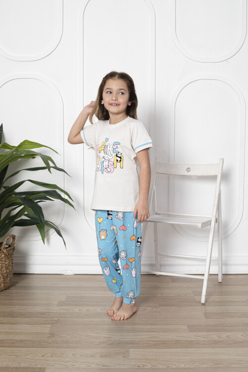 Kız Çocuk Make Wish Pandacık Baskılı Pijama Takımı 11-15 Yaş 6080