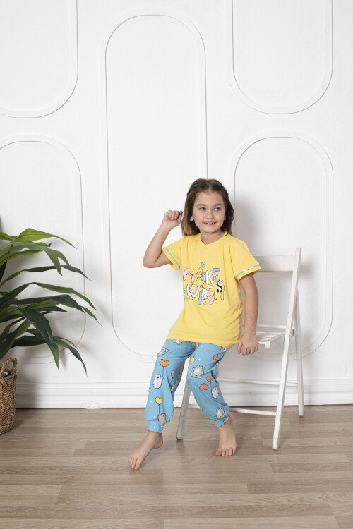 Kız Çocuk Make Wish Pandacık Baskılı Pijama Takımı 11-15 Yaş 6080