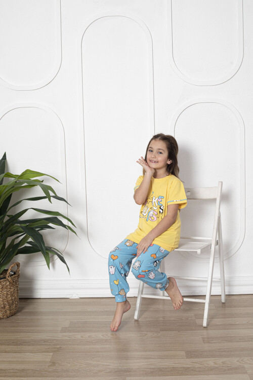 Kız Çocuk Make Wish Pandacık Baskılı Pijama Takımı 11-15 Yaş 6080