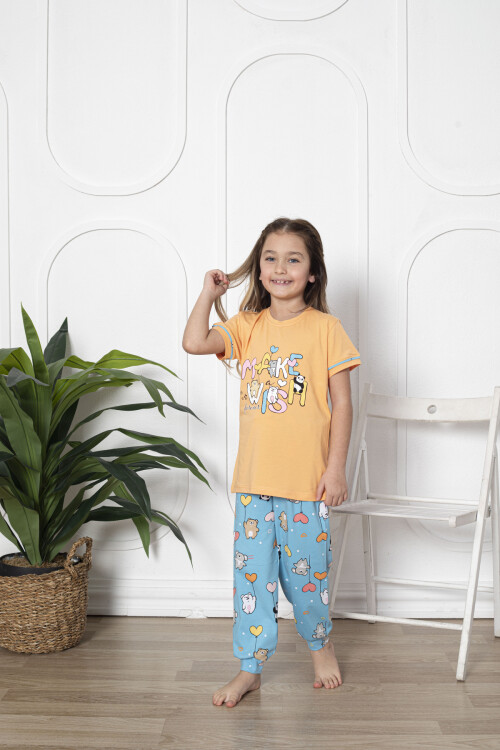 Kız Çocuk Make Wish Pandacık Baskılı Pijama Takımı 11-15 Yaş 6080