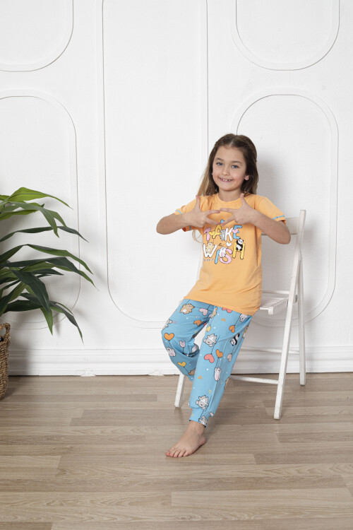 Kız Çocuk Make Wish Pandacık Baskılı Pijama Takımı 11-15 Yaş 6080