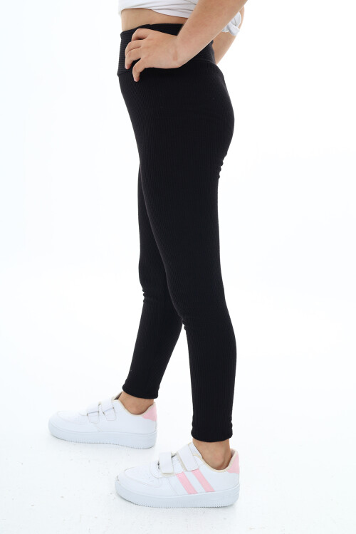 Kız Çocuk Yüksek Bel Fitilli Tayt 6-13 Yaş 9350