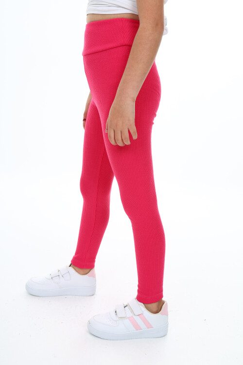 Kız Çocuk Yüksek Bel Fitilli Tayt 6-13 Yaş 9350