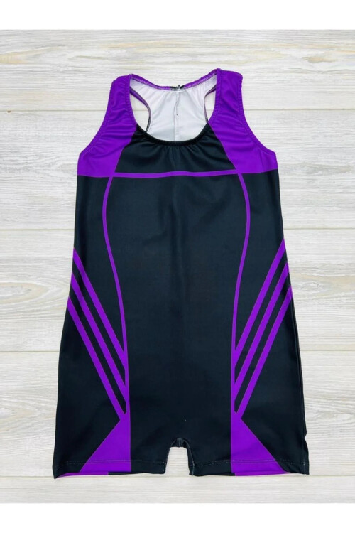 Kız Çocuk Yüzücü Şortlu Tek Parça Mayo Takımı 5-16 Yaş 018