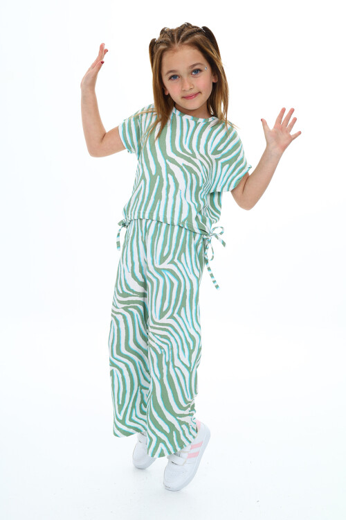 Kız Çocuk Zebra Desenli  2li Takım 613 Yaş 9378