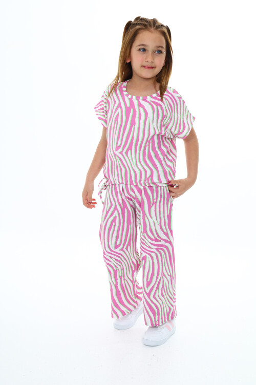 Kız Çocuk Zebra Desenli  2li Takım 613 Yaş 9378