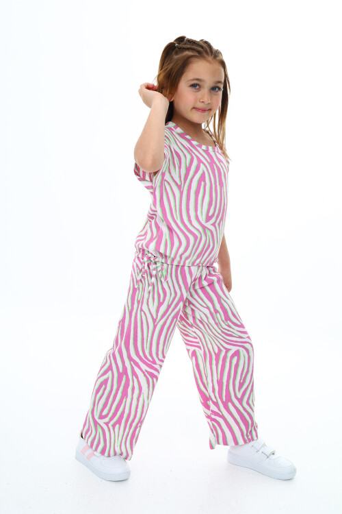 Kız Çocuk Zebra Desenli  2li Takım 613 Yaş 9378