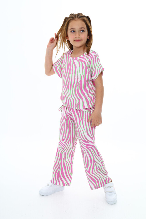 Kız Çocuk Zebra Desenli  2li Takım 613 Yaş 9378